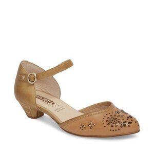 Pikolinos NEW Perf Leather Mary Jane Pumps ELBA Low Heel Ankle Strap Women's 39